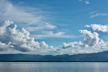 clouds over lake