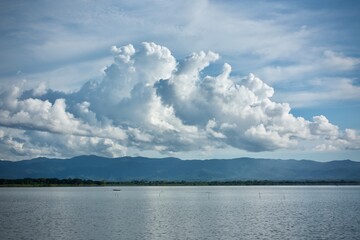 clouds over lake