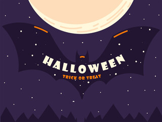 bat and halloween trick or treat