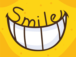 smile text on teeth