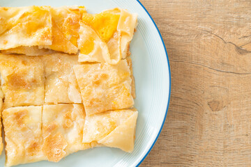 roti with egg and sweetened condensed milk