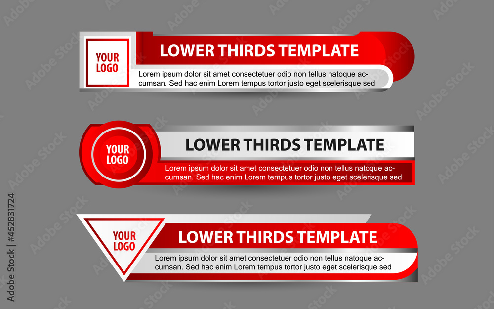Wall mural set collection vector of broadcast news lower thirds template layout design banner for bar headline 
