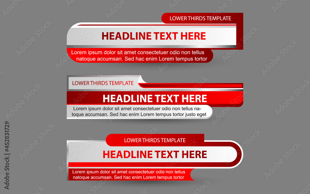 Wall mural set collection vector of broadcast news lower thirds template layout design banner for bar headline 