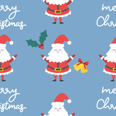 Santa Claus pattern  in Christmas holiday ,for content online or banner for your website and template, Simple cartoon flat style. illustration Vector EPS 10