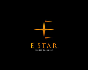 Obraz premium Initial Letter E Star Logo Template Design