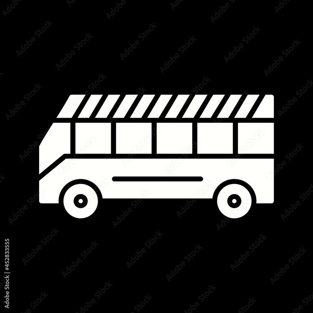 Poster unique school bus vector glyph icon