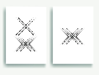 Modern minimal posters .Linear halftone dots Design .X logo elements for your design. vector illustration