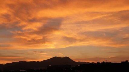 sunset over the city