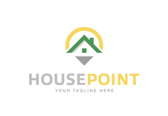 Simple home point logo design.