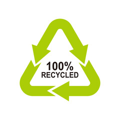 100 recycled arrows sign vector illustration