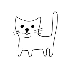cat icon. hand drawn doodle. vector, scandinavian, nordic, minimalism, monochrome. pet, animal, cute, funny.