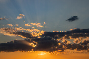 romantischer Sonnenuntergang Textur Himmel