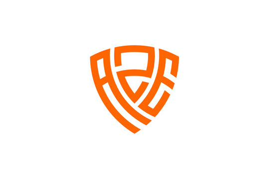 AZE creative letter shield logo design vector icon illustration