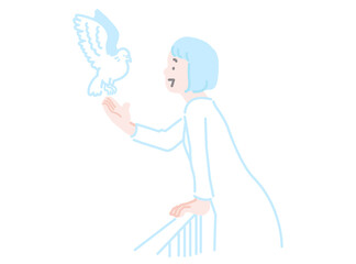 自由を手に入れる人物2 イメージイラスト素材