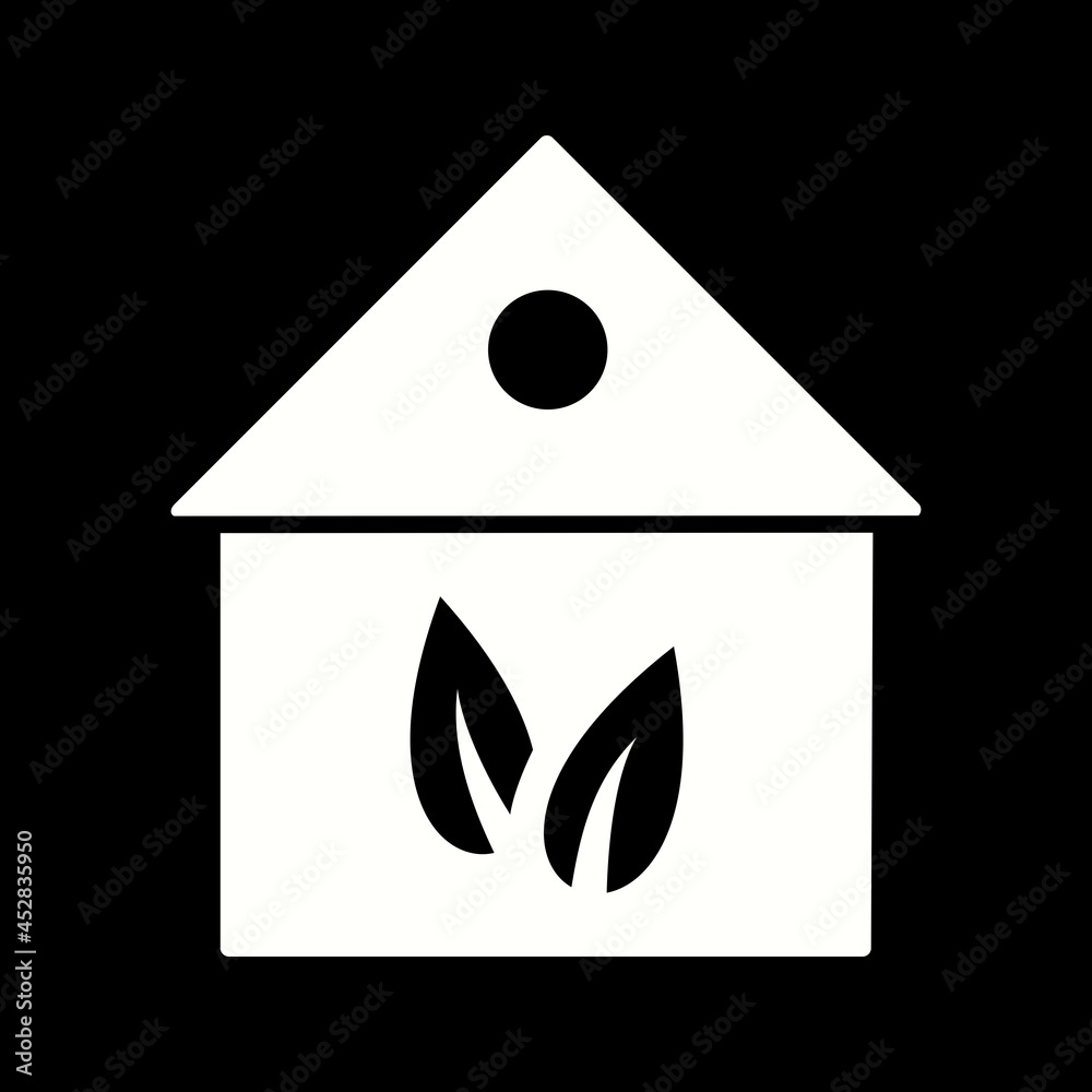 Sticker unique green house vector glyph icon