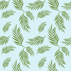 Naklejka na ściany i meble palm leaf, seamless pattern palm leaf, green palm leaf pattern, nature leamless patern