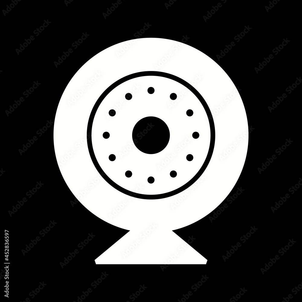 Sticker unique security camera vector glyph icon