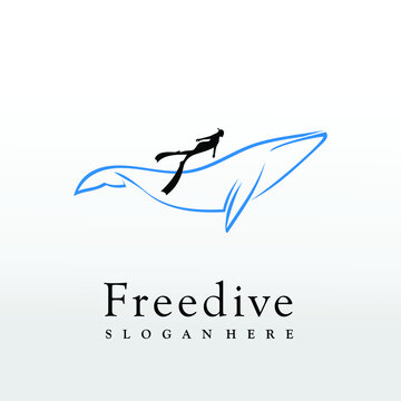 freediving club logo design concept