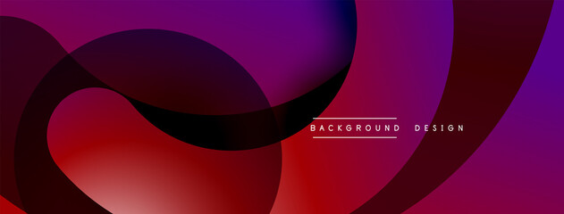 Abstract overlapping lines and circles geometric background with gradient colors