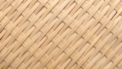 A detail handicraft bamboo weaving background. Rattan texture.