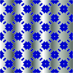 metal pattern on a blue background.  pattern for fabric, wallpaper, packaging. 

Decorative print.