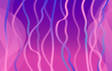 Pink and lilac abstract image with vertical lines in the form of waves for your brand book. A graceful pattern with a gradient for the header of the site. Vector illustration.