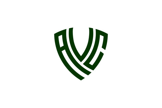 AVC creative letter shield logo design vector icon illustration