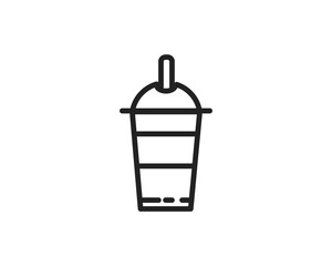 Meals beverage ice coffee tea icon line style vector illustration
