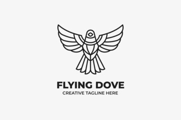 Flying Bird Freedom Monoline Business Logo