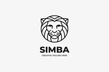 Minimalist Lion Head Business Logo
