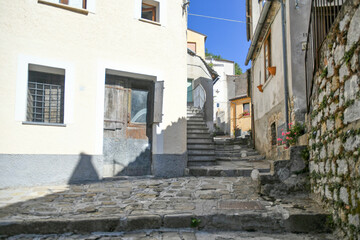 A street in the historic center of Castelsaraceno, a old town in the Basilicata region, Italy. 