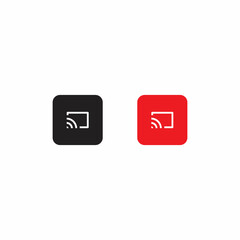 Chromecast, Screen Cast Button Icon Vector