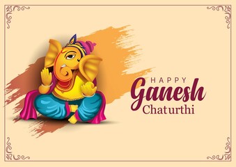 Lord Ganpati on Ganesh Chaturthi background. vector illustrationLord Ganpati on Ganesh Chaturthi background. vector illustration white background