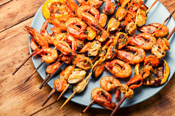 Grilled shrimp on a skewer