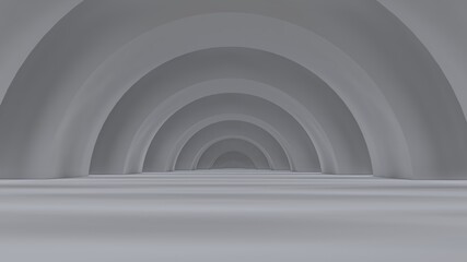 Fototapeta premium Abstract architecture background gray arched interior 3d render