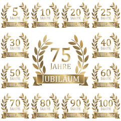 laurel wreath collection for jubilee years - obrazy, fototapety, plakaty