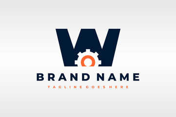 letter W wrench logo