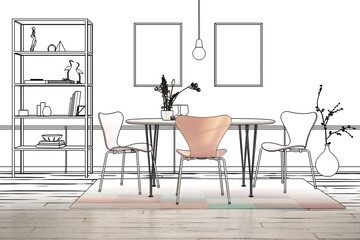 Cute Dinning Room Furniture Design (conception) - 3D Visualization