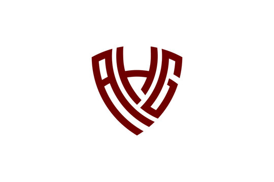 AHG creative letter shield logo design vector icon illustration