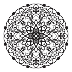 Circular pattern in the form of mandala with flower for henna mandala tattoo decoration