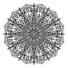 Circular pattern in the form of mandala with flower for henna mandala tattoo decoration