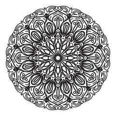 Circular pattern in the form of mandala with flower for henna mandala tattoo decoration