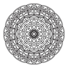 Circular pattern in the form of mandala with flower for henna mandala tattoo decoration