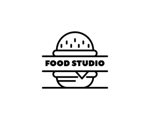 Meals baverage logo line style vector illustration