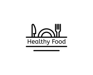 Meals baverage logo line style vector illustration