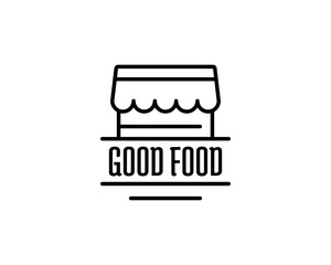 Meals baverage logo line style vector illustration