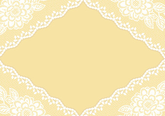 アンティークな花模様のレースリボンを使ったデザイン素材