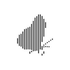 butterfly black barcode line icon vector on white background.
