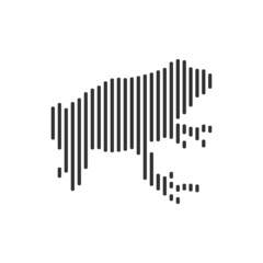 frog black barcode line icon vector on white background.