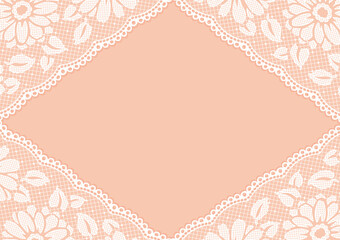 アンティークな花模様のレースリボンを使ったデザイン素材